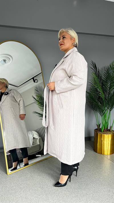 Selma Büyük Beden Astarsız Kapitone Kap