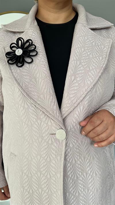 Selma Büyük Beden Astarsız Kapitone Kap