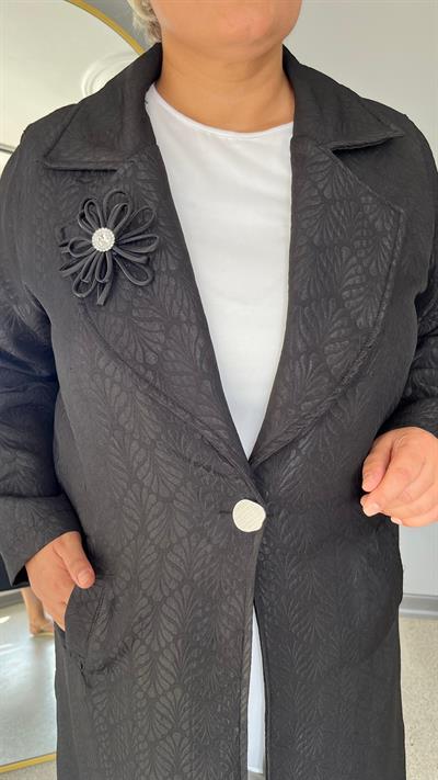 Selma Büyük Beden Astarsız Kapitone Kap