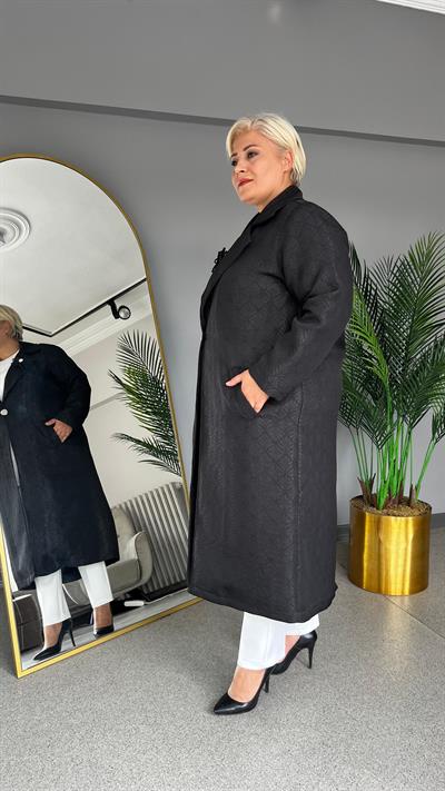 Selma Büyük Beden Astarsız Kapitone Kap