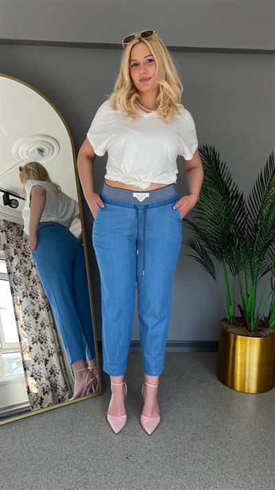 Selma Büyük Beden Bağcıklı Günlük Pantolon