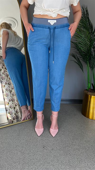 Selma Büyük Beden Bağcıklı Günlük Pantolon