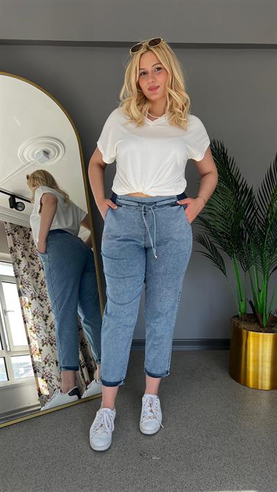 Selma Büyük Beden Bağcıklı Pantolon