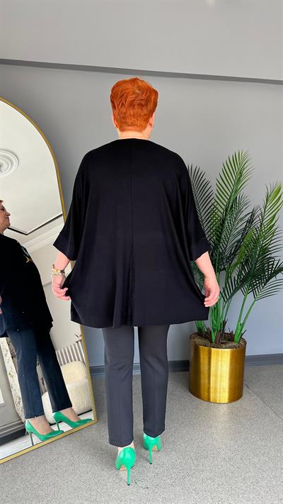 Selma Büyük Beden Balık Desenli Bluz