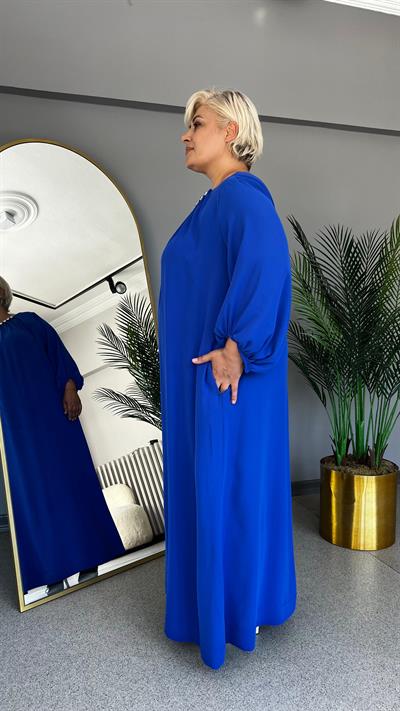 Selma Büyük Beden Balon Kol Elbise