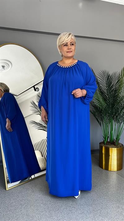 Selma Büyük Beden Balon Kol Elbise