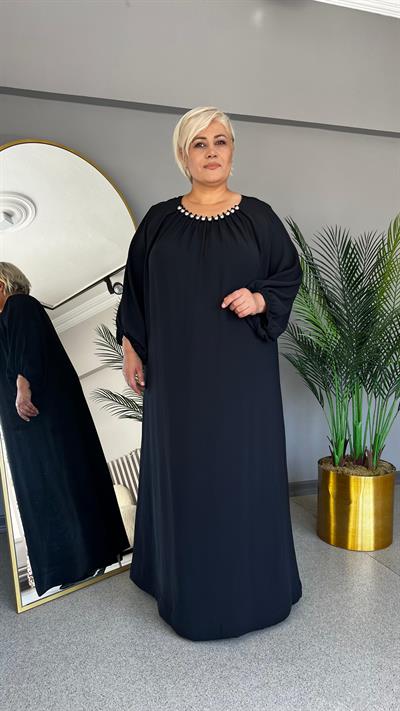 Selma Büyük Beden Balon Kol Elbise
