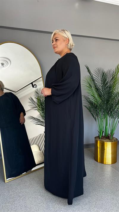 Selma Büyük Beden Balon Kol Elbise