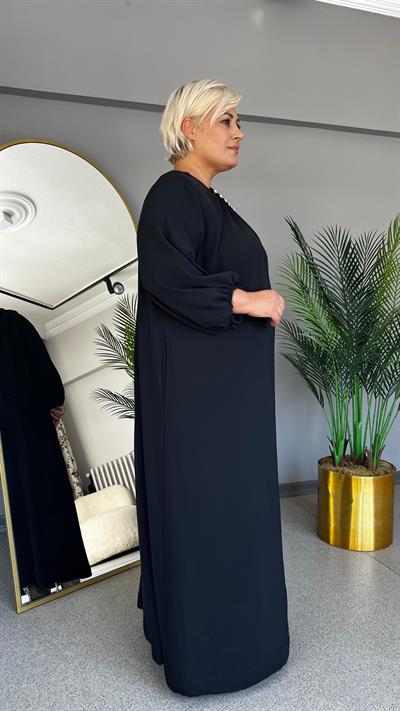 Selma Büyük Beden Balon Kol Elbise