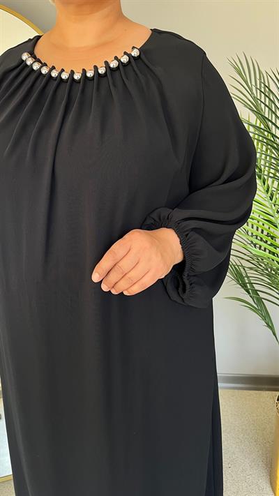 Selma Büyük Beden Balon Kol Elbise