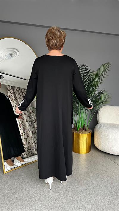 Selma Büyük Beden Spor Şerit Detaylı Elbise