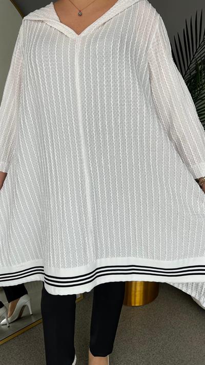 Selma Büyük Beden Bordür Detaylı Tunik