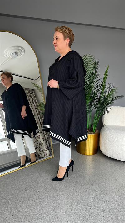 Selma Büyük Beden Bordür Detaylı Tunik