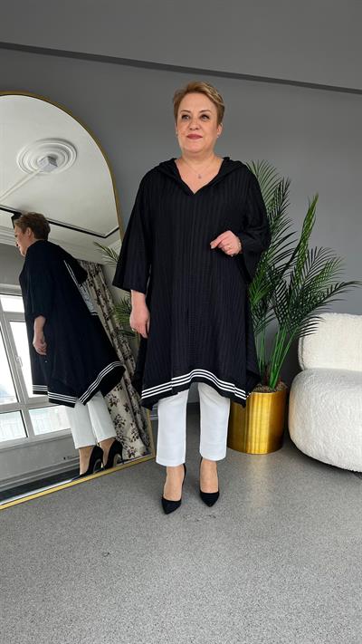 Selma Büyük Beden Bordür Detaylı Tunik