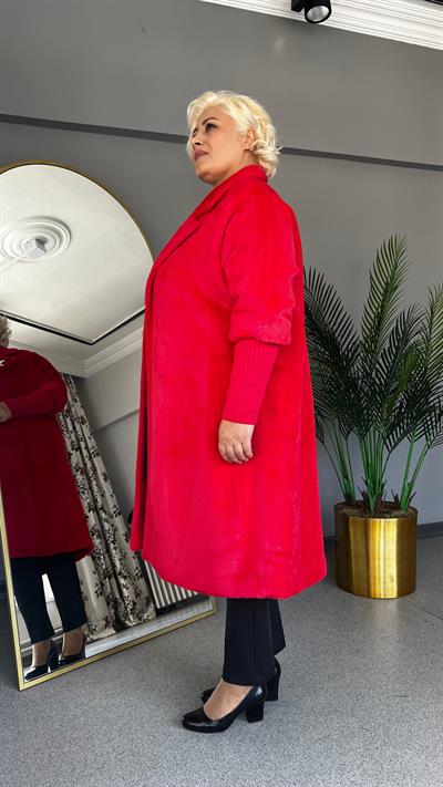 Selma Büyük Beden Broş Detaylı Kürk