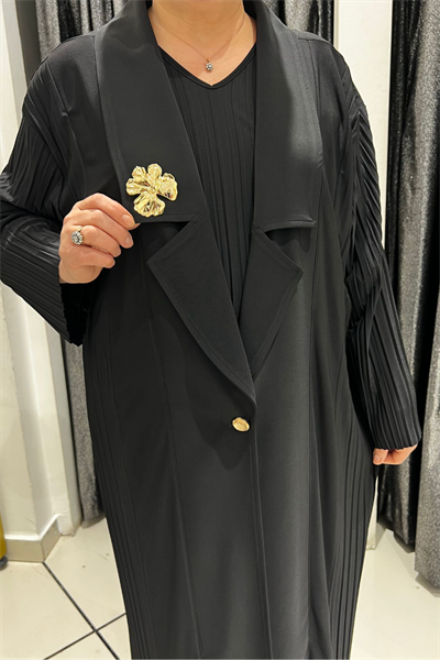 Selma Büyük Beden Broş Detaylı Şık Hırka