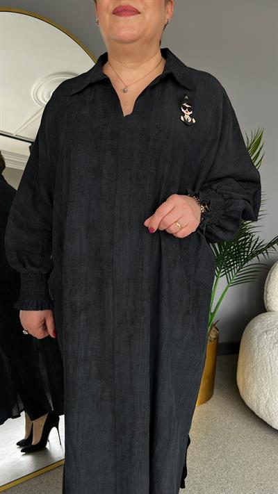 Selma Büyük Beden Broşlu Elbise