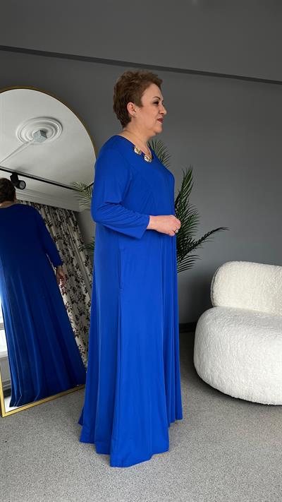 Selma Büyük Beden Broşlu Elbise