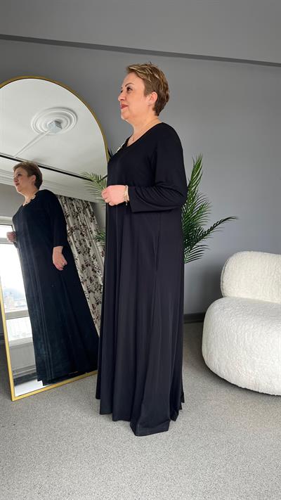 Selma Büyük Beden Broşlu Elbise