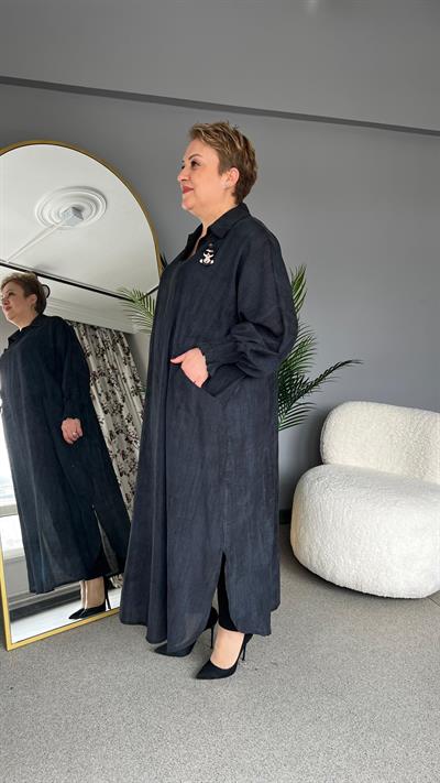 Selma Büyük Beden Broşlu Elbise