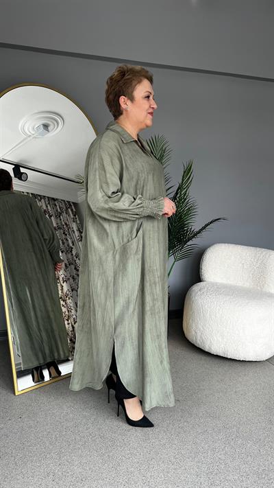 Selma Büyük Beden Broşlu Elbise