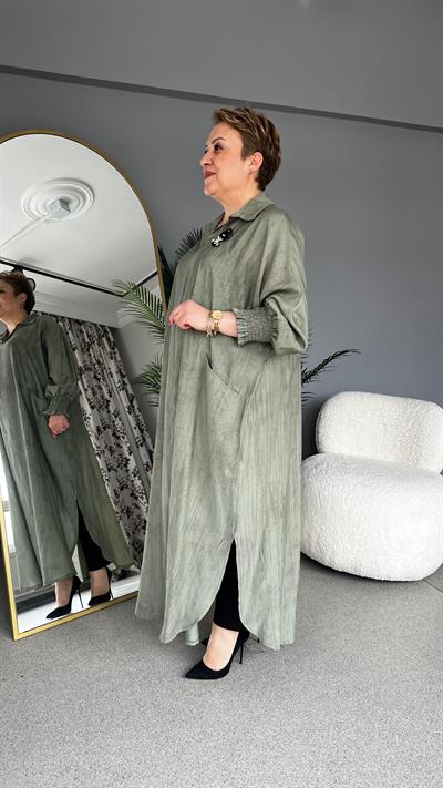 Selma Büyük Beden Broşlu Elbise