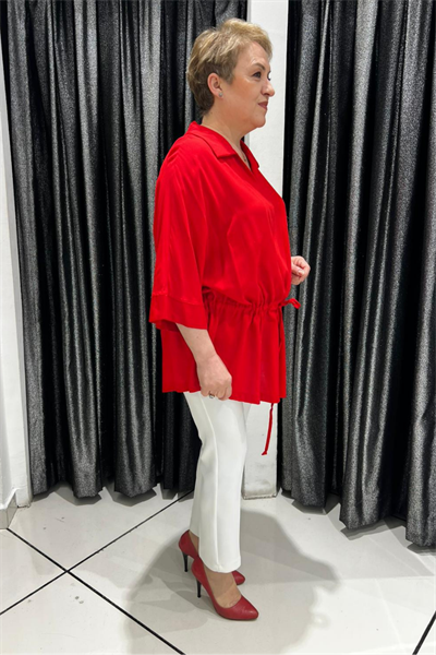 Selma Büyük Beden Büzgü Detaylı Bluz