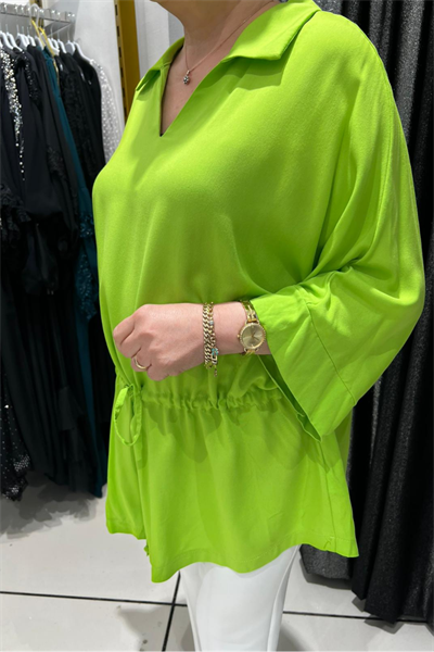 Selma Büyük Beden Büzgü Detaylı Bluz