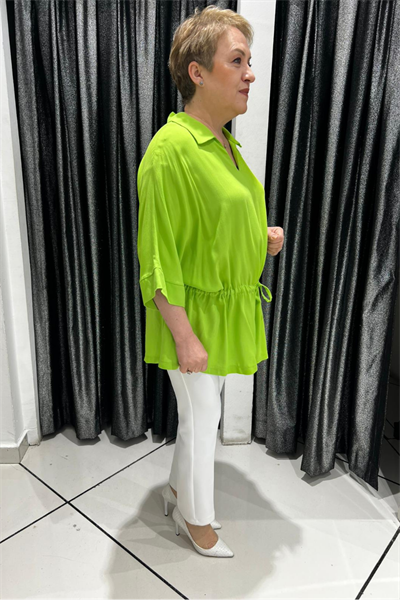 Selma Büyük Beden Büzgü Detaylı Bluz