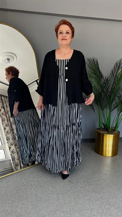 Selma Büyük Beden Ceket Elbise Takım