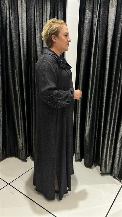 Selma Büyük Beden Cepli Puantiyeli Elbise