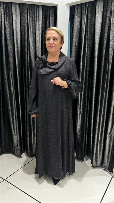 Selma Büyük Beden Cepli Puantiyeli Elbise