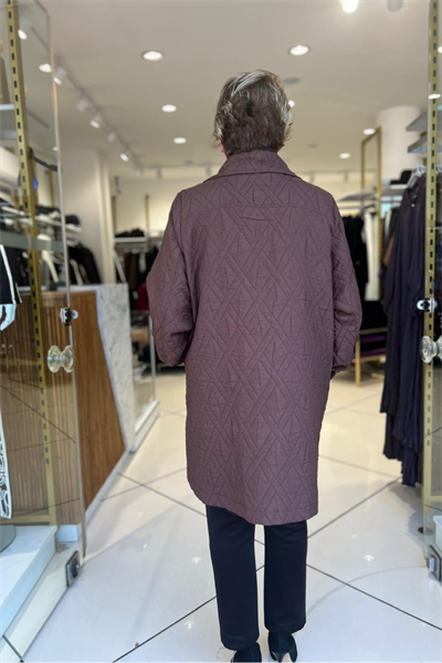 Selma Büyük Beden Cepli ve Broş Detaylı Siyah Uzun Kap