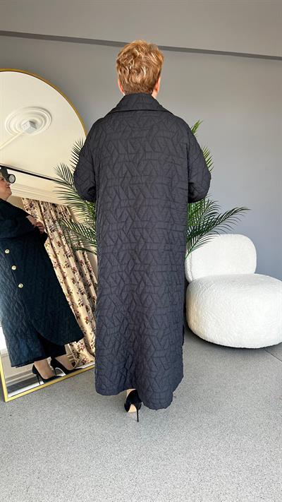 Selma Büyük Beden Çiçek Broşlu Pardesü