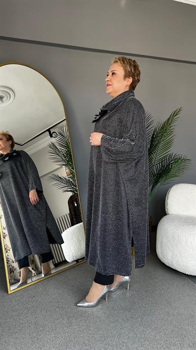 Selma Büyük Beden Çiçek Broşlu Tunik