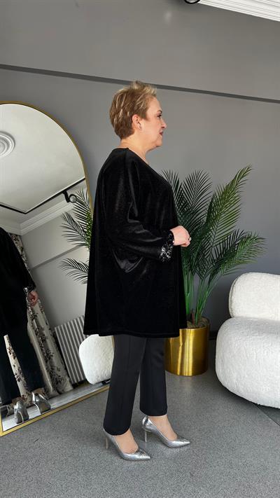 Selma Büyük Beden Çiçek Desenli Bluz