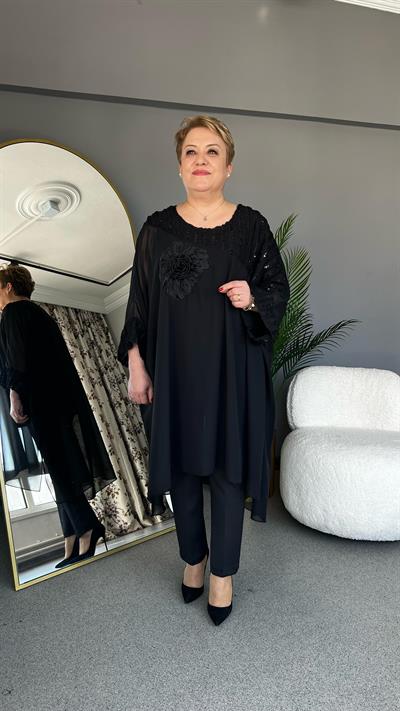 Selma Büyük Beden Çiçek Desenli Bluz