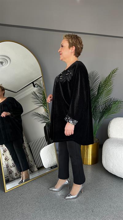 Selma Büyük Beden Çiçek Desenli Bluz