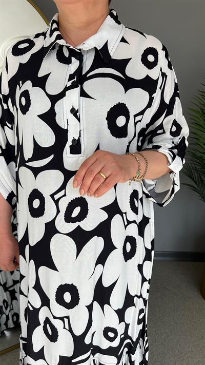 Selma Büyük Beden Çiçek Desenli Elbise