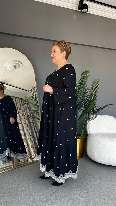 Selma Büyük Beden Çiçek Desenli Elbise