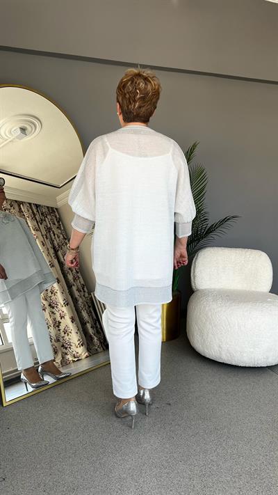 Selma Büyük Beden Çiçek Desenli Hırka