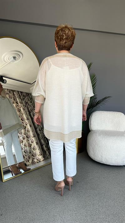 Selma Büyük Beden Çiçek Desenli Hırka