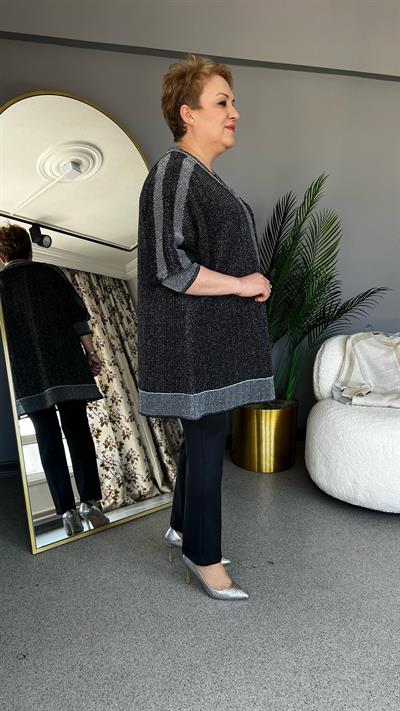 Selma Büyük Beden Çiçek Desenli Hırka