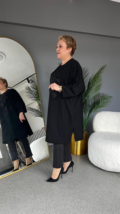 Selma Büyük Beden Çiçek Desenli Tunik