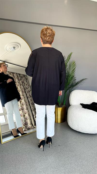 Selma Büyük Beden Çiçek İşlemeli Bluz