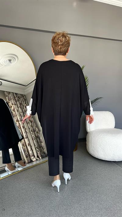 Selma Büyük Beden Çiçek İşlemeli Elbise