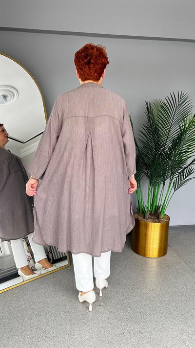 Selma Büyük Beden Çiçek İşlemeli Tunik