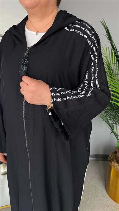 Selma Büyük Beden Çiçek Motifli Şık Pardesü