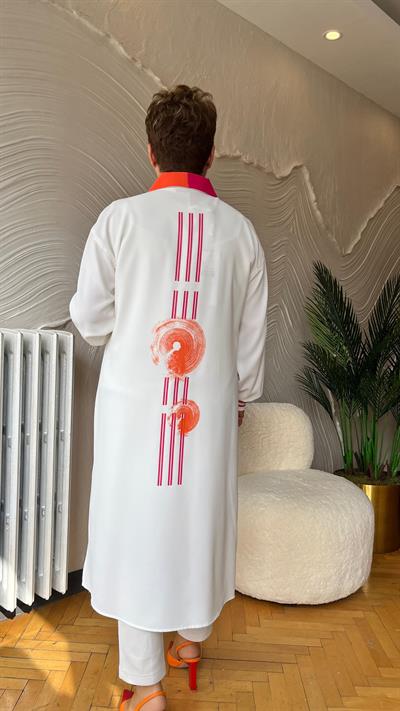 Selma Büyük Beden Çift Renk Yakalı Spor Gömlek