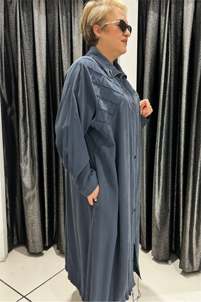 Selma Büyük Beden Çima Dikiş Detaylı Kap